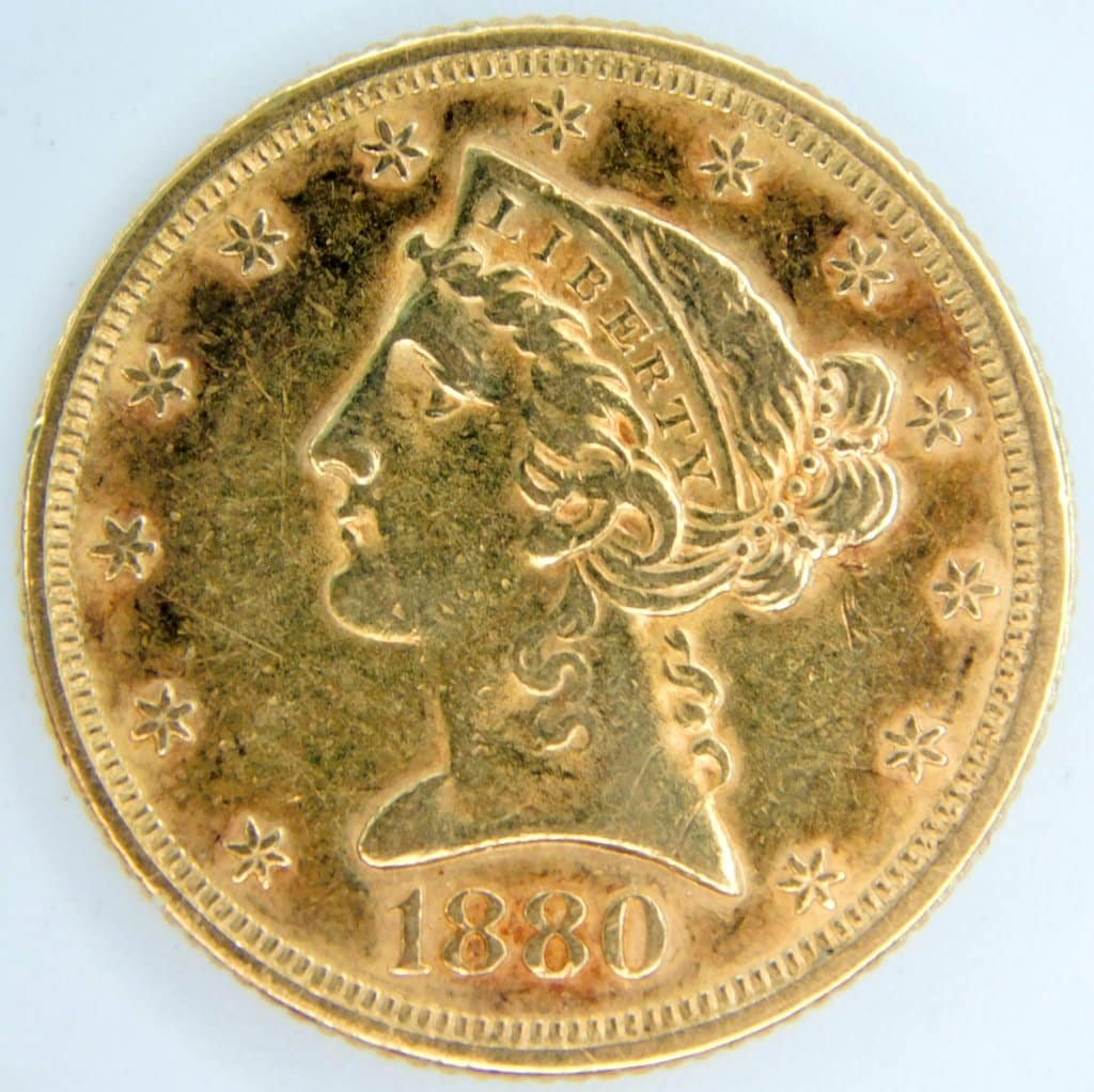 1880 $5 Gold Coin